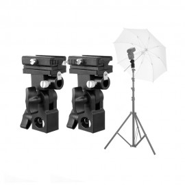 2pcs Meking Flash Hot Shoe Speedlite Umbrella Mount Holder Swivel for Light Stand Flash Bracket B For Trigger Hot-Shoe Flash