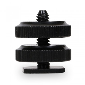 1/4 Inch Camera Tripod  Metal Dual Nut Tripod Mount Screw To Flash Hot Shoe Adapter Camera Tool or Camera Studio