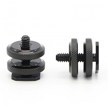 1/4 Inch Camera Tripod  Metal Dual Nut Tripod Mount Screw To Flash Hot Shoe Adapter Camera Tool or Camera Studio