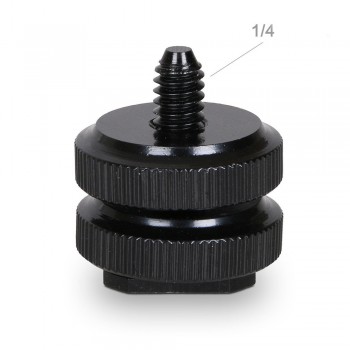 1/4 Inch Camera Tripod  Metal Dual Nut Tripod Mount Screw To Flash Hot Shoe Adapter Camera Tool or Camera Studio