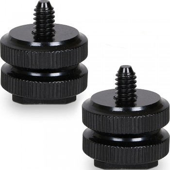 1/4 Inch Camera Tripod  Metal Dual Nut Tripod Mount Screw To Flash Hot Shoe Adapter Camera Tool or Camera Studio