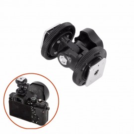 Meking Rotatable Dual Hot Shoe Adapter Bracket Holder Mount For LED Video Light DSLR Camera Hotshoe Adapter Angle Adjustable