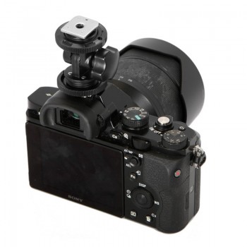 Meking Rotatable Dual Hot Shoe Adapter Bracket Holder Mount For LED Video Light DSLR Camera Hotshoe Adapter Angle Adjustable