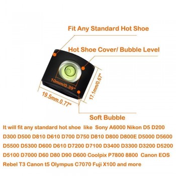 5Pcs Camera Flash Hot Shoe Protector Cover Spirit Level Hot Shoe Cover Shoe Mount for Sony A6000 Canon Nikon Panasonic 2 In 1