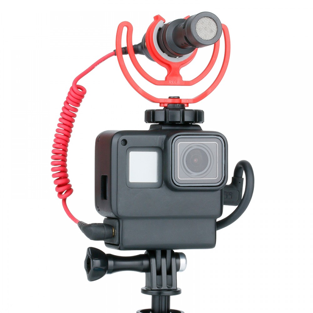 Ulanzi V2 Vlog Case Accessories for Gopro Hero 7 6 5 Plastic Housing with Extend Microphone Port Cold Shoe Mount