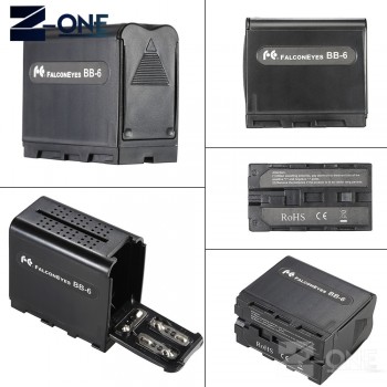 BB-6 6pcs AA Battery Case Pack Battery Holder Power as NP-F NP-970 Series Battery for LED Video Light Panel / Monitor
