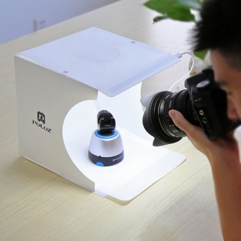 PULUZ Folding Lightbox Photography Photo Studio Softbox 1/2 Panel LED Light Soft Box Photo Background Kit Light box for Camera