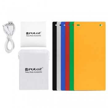 PULUZ Folding Lightbox Photography Photo Studio Softbox 1/2 Panel LED Light Soft Box Photo Background Kit Light box for Camera