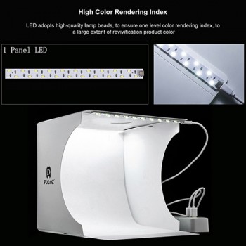 PULUZ Folding Lightbox Photography Photo Studio Softbox 1/2 Panel LED Light Soft Box Photo Background Kit Light box for Camera