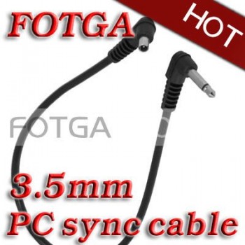 wholesale Fotga 3.5mm to Male PC Sync Cord Cable for DLSR Flash Trigger Receiver