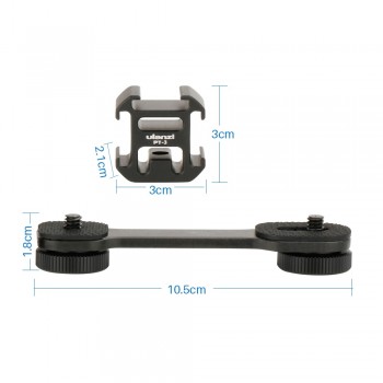 3 in 1 Triple Hot Shoe Mount Adapter Extension Bracket Holder Boya BY-MM1 Microphone Stand for zhiyun Smooth 4 DJI OSMO mobile 2