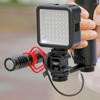 3 in 1 Triple Hot Shoe Mount Adapter Extension Bracket Holder Boya BY-MM1 Microphone Stand for zhiyun Smooth 4 DJI OSMO mobile 2