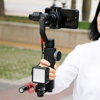 3 in 1 Triple Hot Shoe Mount Adapter Extension Bracket Holder Boya BY-MM1 Microphone Stand for zhiyun Smooth 4 DJI OSMO mobile 2