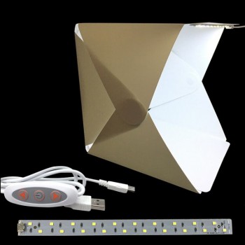 Portable Folding Studio Diffuse Soft Box With LED Light Black White Photography Background Photo Studio box