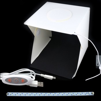 Portable Folding Studio Diffuse Soft Box With LED Light Black White Photography Background Photo Studio box