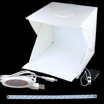 Portable Folding Studio Diffuse Soft Box With LED Light Black White Photography Background Photo Studio box