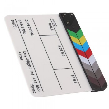 Professional Colorful Clapperboard Clapper Board Acrylic Dry Erase Director TV Movie Film Action Slate Clap Handmade Cut Prop
