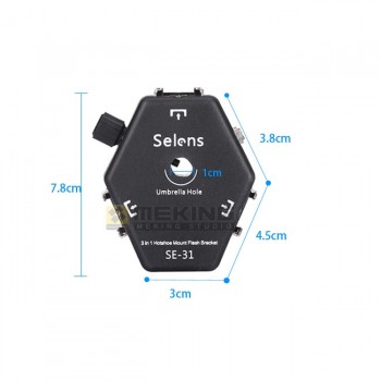3 in 1  SE-31 Triple Head hot shoe Mount Flash Bracket Adapter Flash Light Bracket Light Stand Umbrella Holder For Speedlight