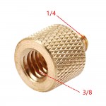Centechia Tripod Thread Screw Adapter 3/8 to 1/4  Female Male Converter Gold Color Brass