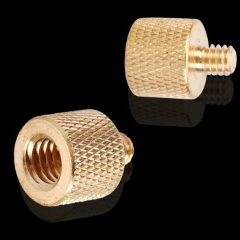 Centechia Tripod Thread Screw Adapter 3/8 to 1/4  Female Male Converter Gold Color Brass