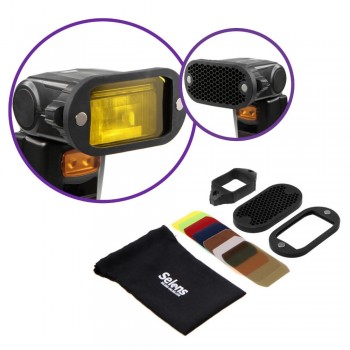 Selens Flash Speedlight Honeycomb Grid Diffuser Reflector with Magnetic Gel Band 7Pcs filters Flash Accessories Kit