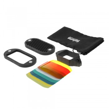 Selens Flash Speedlight Honeycomb Grid Diffuser Reflector with Magnetic Gel Band 7Pcs filters Flash Accessories Kit