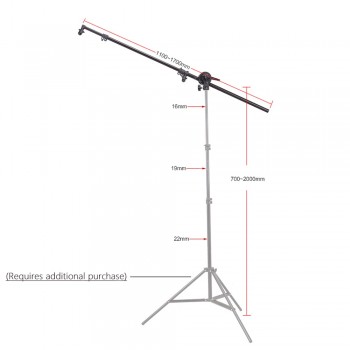24-66 Reflector Arm Support Studio Photo Holder Bracket for Reflector Light stand