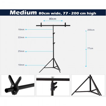 60cm/80cm/200cm Background Photography Backdrop Support big PVC Background Aluminum Tripod Stand Holder With Cross Bar Clip