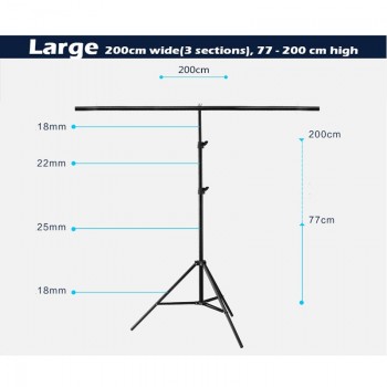 60cm/80cm/200cm Background Photography Backdrop Support big PVC Background Aluminum Tripod Stand Holder With Cross Bar Clip