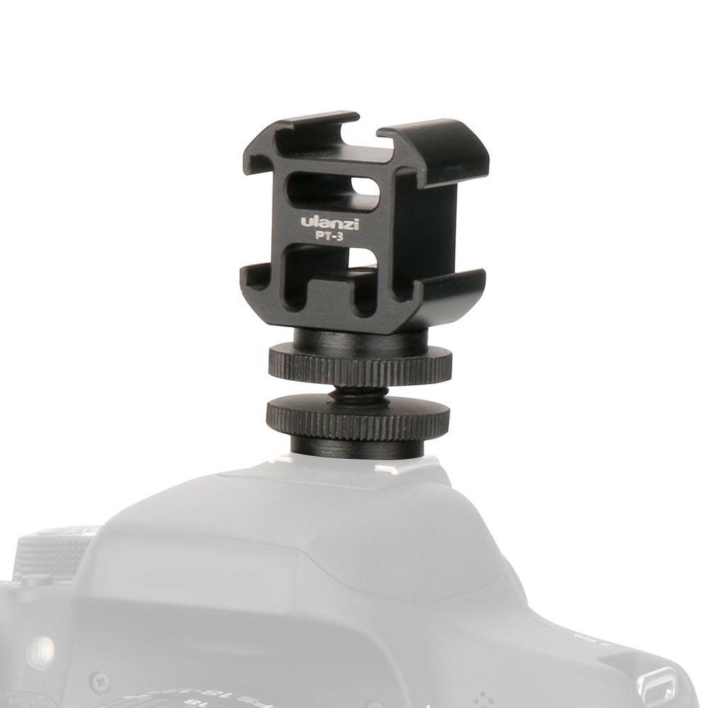 Ulanzi 3 Cold Shoe On-Camera Mount Adapter Extend Port for Pentax Canon Nikon DSLR for Camera Microphone Monitor LED Video Light