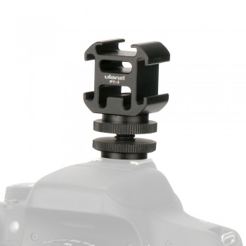 Ulanzi 3 Cold Shoe On-Camera Mount Adapter Extend Port for Pentax Canon Nikon DSLR for Camera Microphone Monitor LED Video Light