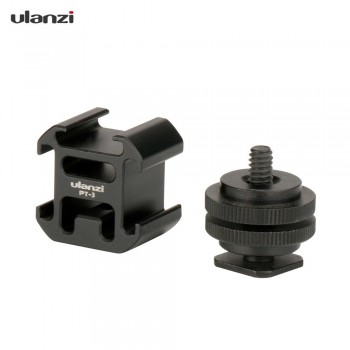 Ulanzi 3 Cold Shoe On-Camera Mount Adapter Extend Port for Pentax Canon Nikon DSLR for Camera Microphone Monitor LED Video Light