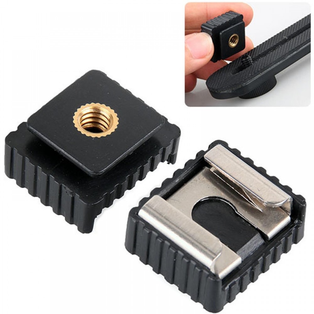 Mayitr 1pc Metal Flash Hot Shoe Mount Adapter to 1/4 Thread For Studio Light Stand Tripod