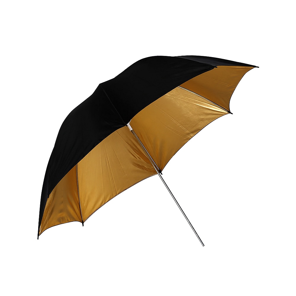 CY In stock Free shipping Wholesale 3383cm Photo Studio Flash Light Reflector Reflective Black Gold Golden Photography Umbrella