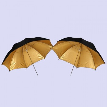CY In stock Free shipping Wholesale 3383cm Photo Studio Flash Light Reflector Reflective Black Gold Golden Photography Umbrella