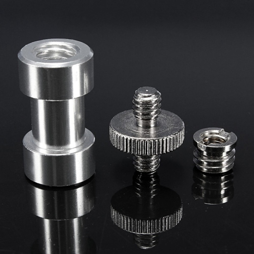 6-in-1 1/4 3/8 Metal Monopod Tripod Mount Screw Convert Adapter Flash Light Stand Spigot Bracket Holder Camera
