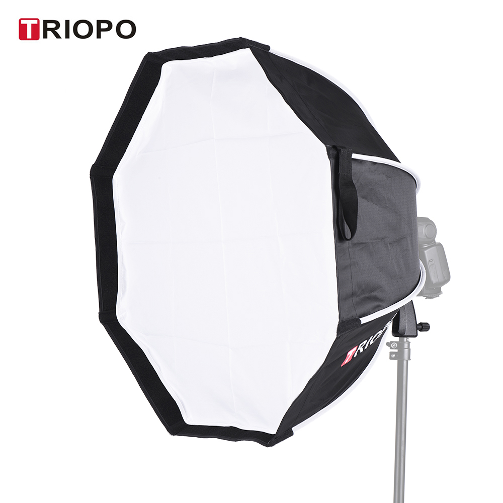 TRIOPO 65cm Foldable 8-Pole Octagon Softbox with Soft Cloth Handle for Godox Yongnuo Andoer On-camera Flash Light