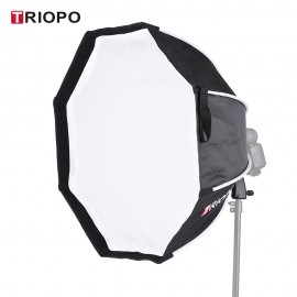 TRIOPO 65cm Foldable 8-Pole Octagon Softbox with Soft Cloth Handle for Godox Yongnuo Andoer On-camera Flash Light
