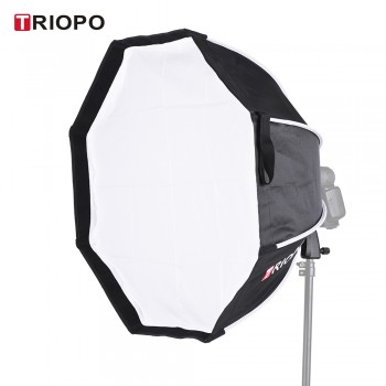 TRIOPO 65cm Foldable 8-Pole Octagon Softbox with Soft Cloth Handle for Godox Yongnuo Andoer On-camera Flash Light