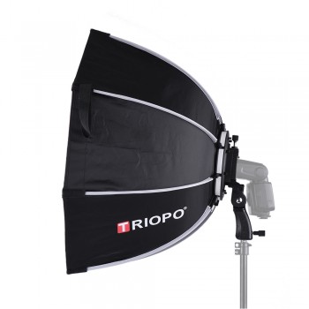 TRIOPO 65cm Foldable 8-Pole Octagon Softbox with Soft Cloth Handle for Godox Yongnuo Andoer On-camera Flash Light