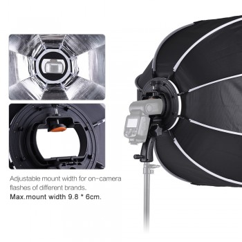 TRIOPO 65cm Foldable 8-Pole Octagon Softbox with Soft Cloth Handle for Godox Yongnuo Andoer On-camera Flash Light