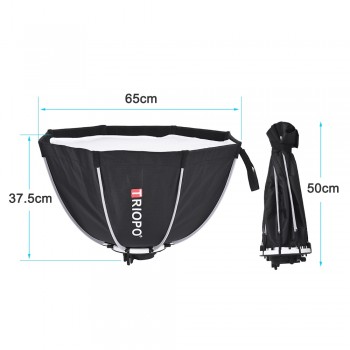 TRIOPO 65cm Foldable 8-Pole Octagon Softbox with Soft Cloth Handle for Godox Yongnuo Andoer On-camera Flash Light