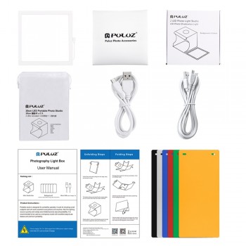 PULUZ Mini 22.5 LED Photography Shadowless Bottom Light Lamp Panel Pad +2LED Panels 20CM lightbox Photo Studio Shooting Tent Box
