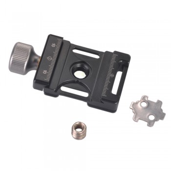 Andoer 38mm Aluminum Screw Knob Mini Quick Release Clamp Compatible with Arca Swiss for 38mm QR Plate