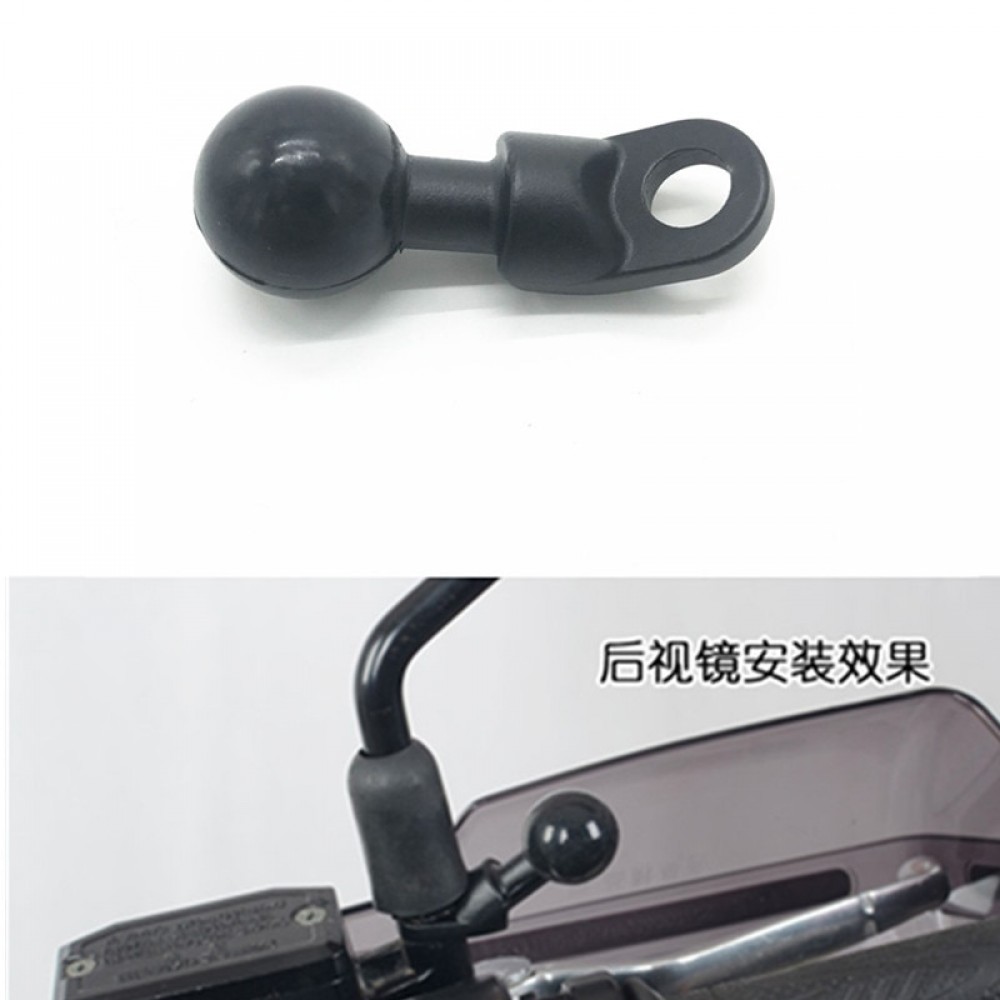 Motorcycle Angled Base W/ 10mm Hole 1 Inch Ball Head Adapter Work for RAM Mounts for Gopro Camera, Smartphone, for Garmin GPS