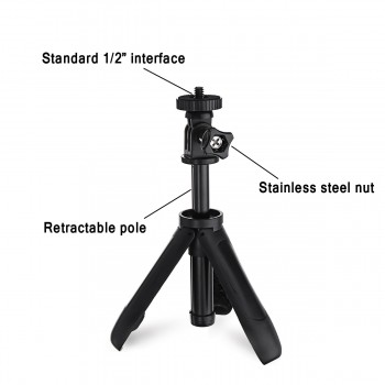 Mini Portable Tripods Shorty Handgrip Extension Pole Extendable Monopod Tripod Selfie Stick for iPhone for Gopro sports cameras