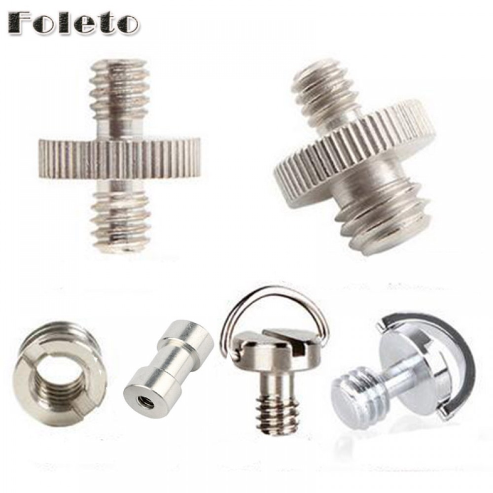 Foleto 1/4 to 3/8 Thread Screw Mount Adapter Tripod Plate Screw EB mount for Camera Flash Tripod Light Stand Male to Female