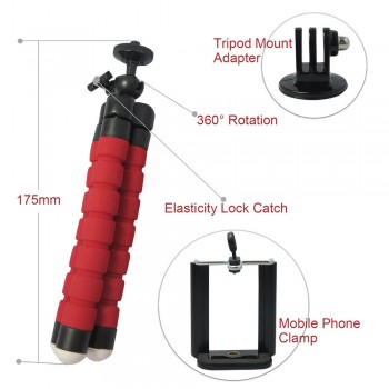 Go Pro Flexible Leg Mini Tripod for Go pro Digital phone and adapter mount for Gopro hero 4 3 + HD xiaomi yi cameras VP414 stand
