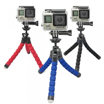 Go Pro Flexible Leg Mini Tripod for Go pro Digital phone and adapter mount for Gopro hero 4 3 + HD xiaomi yi cameras VP414 stand