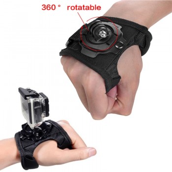 Glove Wrist Band 360 Degree Swivel Rotation Hand Strap Belt Tripod Mount For GoPro Hero6 5/4/3+ For XiaoMI YI 4K SJCAM SJ4000